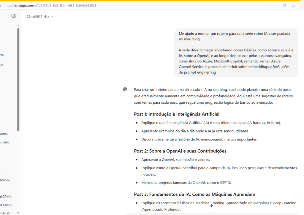 E o Roteiro do blog feito com ChatGPT? E o Roteiro do blog feito com ChatGPT?